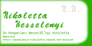 nikoletta wesselenyi business card